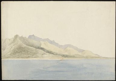 Part of the island of Raratonga [i.e. Rarotonga] S. [i.e South] Pacific, taken from the west and by south side [James Gay Sawkins]