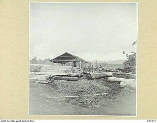 LAE, NEW GUINEA. 1944-08-06. THE PORTABLE SAWMILL UNIT OF THE 2/3RD FORESTRY UNIT