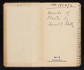 Records of plants by Leonard P. Schultz
