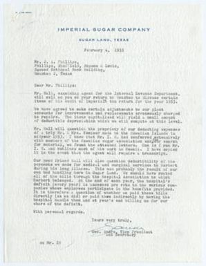 [Letter from George Andre to J. A. Phillips, February 4, 1955]