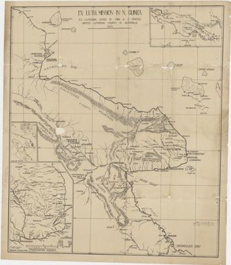 EV. Lutheran mission in N. Guinea / EV. Lutheran Synod of Iowa A.O. States, United Lutheran Church in Australia ; drawn by St Lehner 1922