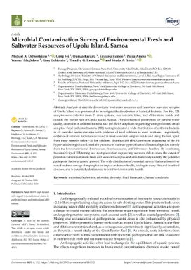 Microbial Contamination Survey of Environmental Fresh and Saltwater Resources of Upolu Island, Samoa