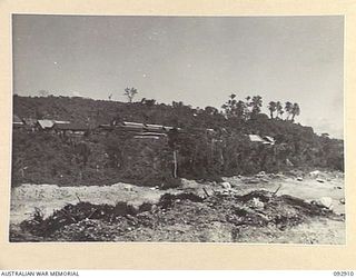 JACQUINOT BAY, NEW BRITAIN. 1945-06-11. THE CONVALESCENT DEPOT AT 5 BASE SUB-AREA, BUILT ON AN ELEVATED RIDGE JUST BELOW THE AIRSTRIP