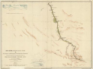 Forschungen im Innern der Insel Neuguinea : (Bericht des Fuhrers uber die wissenschaftlichen Ergebnisse der deutschen Grenzexpedition in das westliche Kaiser-Wilhelmsland 1910): Karte 5. Der Sepik (Kaiserin-Augusta-Strom) II. Der bisher unbekannte Oberlauf des Stromes... 1:100,000 ... Blatt 3