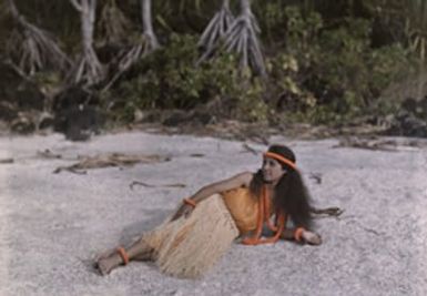 Hawaii--Hawaii girl on sand, 1926