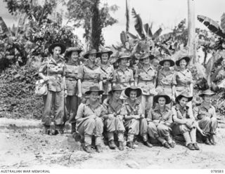 BOUGAINVILLE ISLAND. 1945-01-23. SISTERS OF THE 2/1ST AUSTRALIAN GENERAL HOSPITAL. THESE SISTERS COMPRISE THE MAJORITY OF THE FIRST BATCH OF NURSING SISTERS FROM ANY ALLIED COUNTRY TO ARRIVE IN ..