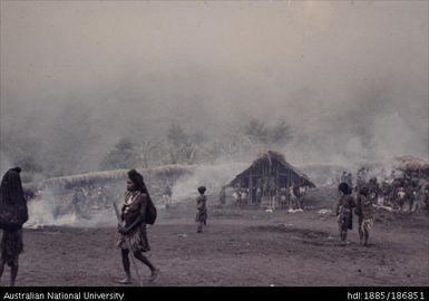 Village scene, covered in smoke