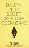 Bulletin de la Société des Études Océaniennes numéro 198
