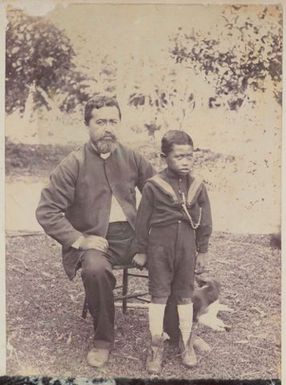 Pa Ariki and a boy. From the album: Cook Islands