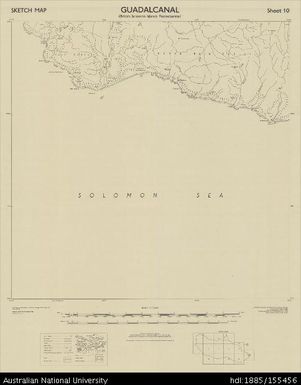 Solomon Islands, British Solomon Islands Protectorate, Guadalcanal, Series: D.C.S. (Misc) 91 (Sketch), Sheet 10, 1955, 1:50 000