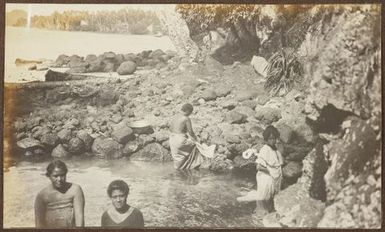 Group bathing in ocean pool. From the album: Samoa