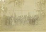 Native people in front of a church, Maré island