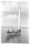 Gaff rigged sailboat in the Nuku'alofa harbour, day of the yacht regatta.