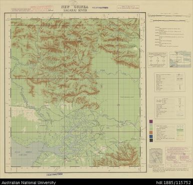 Papua New Guinea, Southern New Guinea, Sagarai River, 1 Inch series, Sheet 1754, 1945, 1:63 360