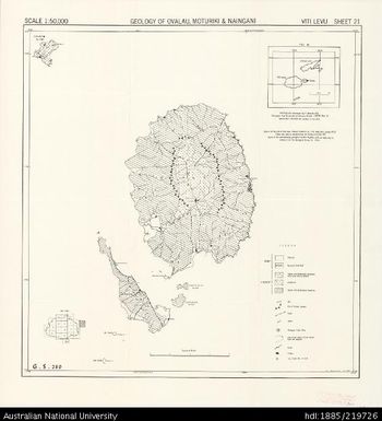 Fiji, Viti Levu, Geology of Ovalau, Moturiki & Naingani, GS 280, Sheet 21, 1:50 000