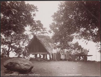 Women at the yam storehouse, Merelava, Banks Islands, 1906 / J.W. Beattie