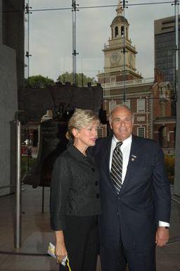 [Assignment: 48-DPA-07-13-08_SOI_K_Philly_Rec] Reception at Independence National Historical Park for attendees at the National Governors Association Centennial Meeting in Philadelphia, Pennsylvania. Secretary Dirk Kempthorne [and Independence National Historical Park Deputy Superintendent Darla Sidles delivered official remarks; and the Secretary conversed with fellow NGA attendees, among them Pennsylvanina Governor Edward Rendell, Vermont Governor James Douglas, Wyoming Governor Dave Freudenthal, Guam Governor Felix Camacho, former Tennessee Governor Don Sundquist, and former Michigan Governor John Engler.] [48-DPA-07-13-08_SOI_K_Philly_Rec_IOD_9339.JPG]