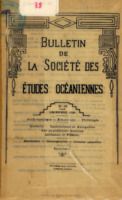 Bulletin de la Société des Études Océaniennes numéro 38