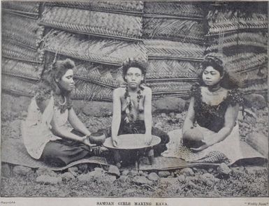 Samoan girls making Kava