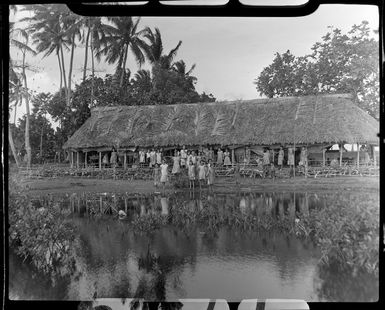 Unidentified school and children near Apia, Upolu, Samoa
