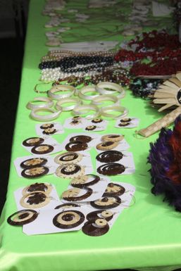 Tongan crafts on display at Pasifika Festival, 2016.