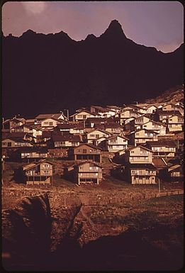 HAWAII-KAI, BUILT ON A SWAMP AND A HILLSIDE, IS A FAST-GROWING AREA EAST OF DOWNTOWN HONOLULU. SCARCITY OF LAND AND SKYROCKETING COSTS ARE FAVORING CONSTRUCTION OF TOWN HOUSES AND HIGH-RISE APARTMENTS OVER THE ONCE DOMINANT SINGLE-FAMILY UNITS