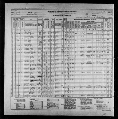 1940 Census Population Schedules - Hawaii - Kauai County - ED 4-17