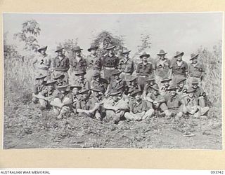 WEWAK AREA, NEW GUINEA, 1945-07-03. BATTALION HEADQUARTERS AND A TROOPS, 2/6 SURVEY BATTERY, ROYAL AUSTRALIAN ARTILLERY. (FOR IDENTIFICATION OF 30 NAMED PERSONNEL REFER TO PROVISIONAL CAPTION OR ..