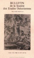 Bulletin de la Société des Études Océaniennes numéro 182