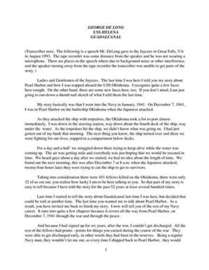 Oral History Interview with George DeLong, August 1, 1993