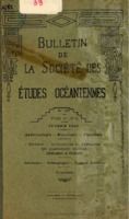 Bulletin de la Société des Études Océaniennes numéro 39