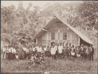 People from the local church and school at Fagani, Solomon Islands, 1906 / J.W. Beattie