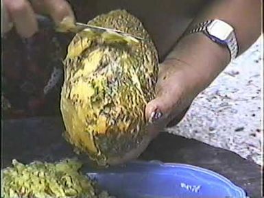 Dried Overripe Breadfruit (Jāānkun) Making, Marshall Islands