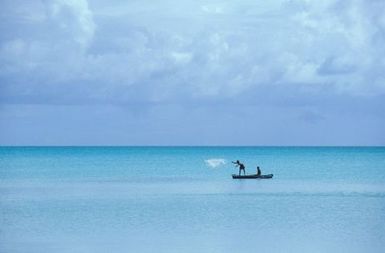 Canoes fishing