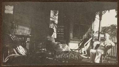 Man and women on a verandah. From the album: Samoa