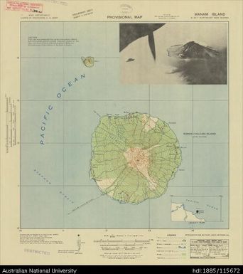 Papua New Guinea, Northeast New Guinea, Manam Island, Provisional map, Sheet B55/1, 1943, 1:63 360