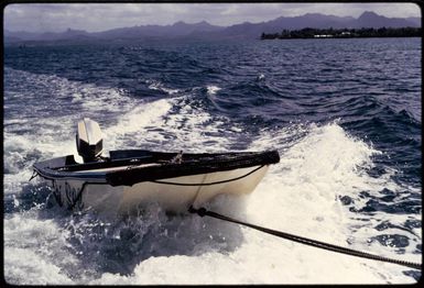 Glass bottomed boat off Suva, 1971