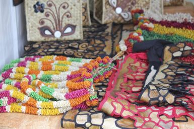 Tongan crafts on display at Pasifika Festival, 2016.