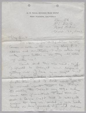[Letter from Xavier Martin Smith to Mary Bartol Smith, March 30, 1943]