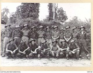 TOROKINA, BOUGAINVILLE. 1945-11-26. MEMBERS OF 8 PLATOON, A COMPANY, 27 INFANTRY BATTALION. (FOR IDENTIFICATION OF 18 NAMED PERSONNEL REFER TO PROVISIONAL CAPTION OR NAME INDEX)