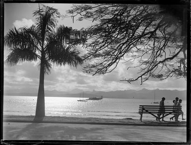 Beach street scene in Fiji