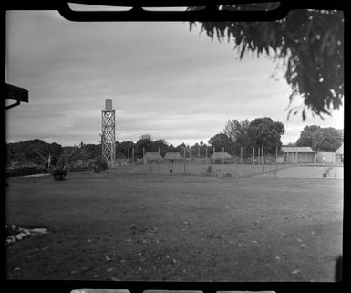 Bowling green, tennis courts and water tower, Rakiraki, Fiji