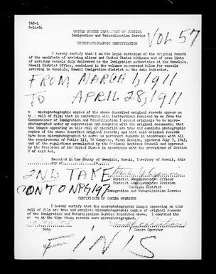 Volume 57 (part): March 1, 1911 - April 28, 1911