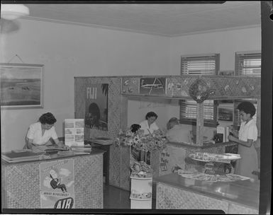 Hunts Travel Agency, interior scene, Suva, Fiji