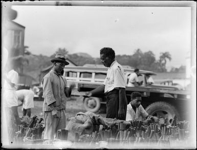 Scene at a market, Suva, Fiji