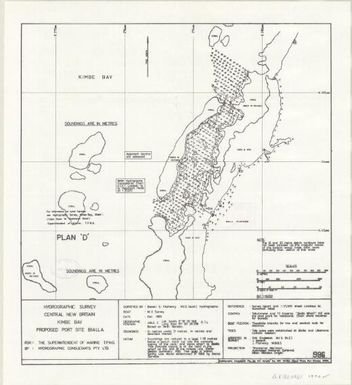 [North coast New Britain: nautical charts]: Hydrographic survey, Central New Britain, Kimbe Bay, Proposed port site Bialla, 996, 1:10,000, Dec. 1969. (Sheet Plan 'D')