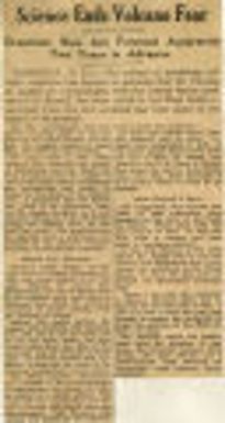 Science Ends Volcano Fear. : Eruptions Now Are Forecast Accurately Two Years In Advance. Northwest History. National Topics. General. O-S. United States