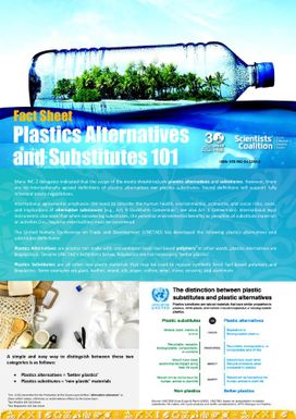 Plastics Alternatives and Substitutes 101 - Factsheet