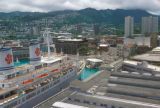 Honolulu, view of downtown and historic liner in Honolulu Harbor