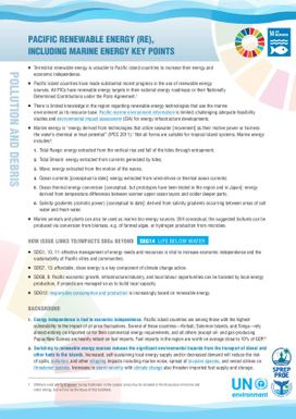 Pacific Renewable Energy (RE), Including Marine Energy Key Points